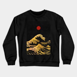 Hokusai wave gold Crewneck Sweatshirt